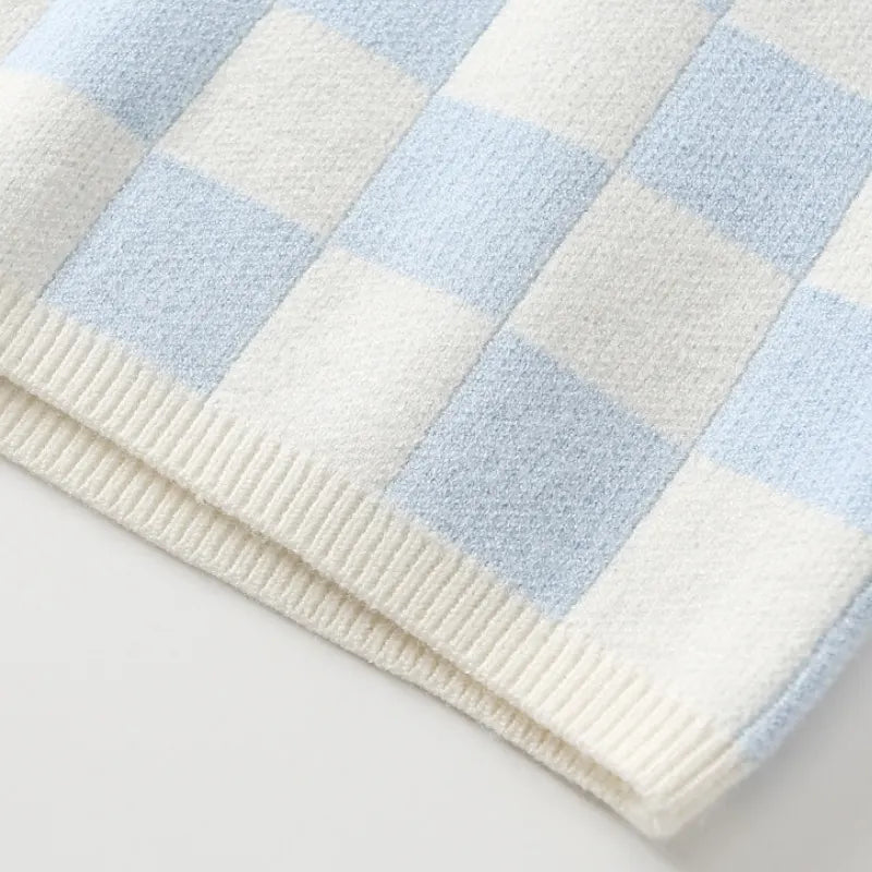 Girls Checkers Knit Set