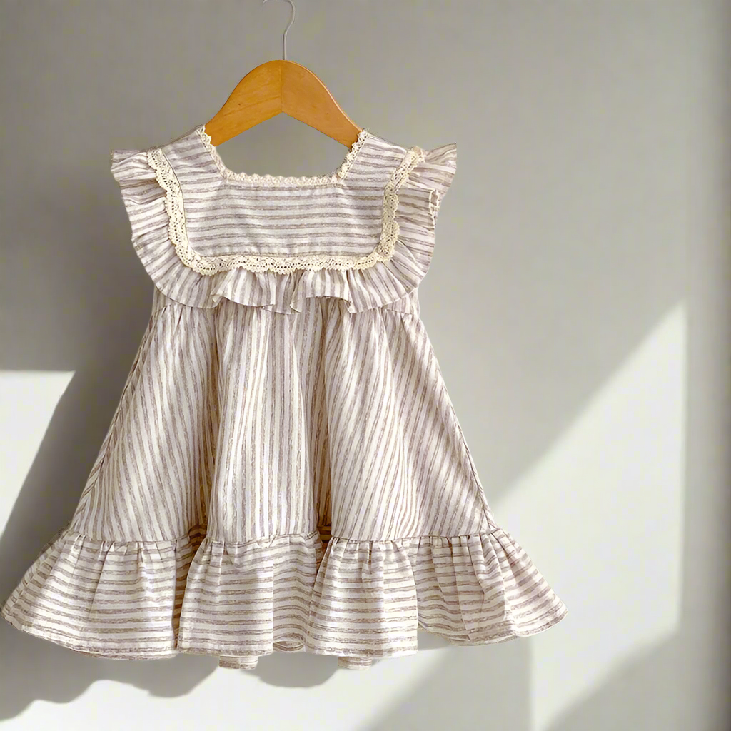 Striped Ruffle Romper/ Dress