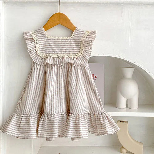 Striped Ruffle Romper/ Dress