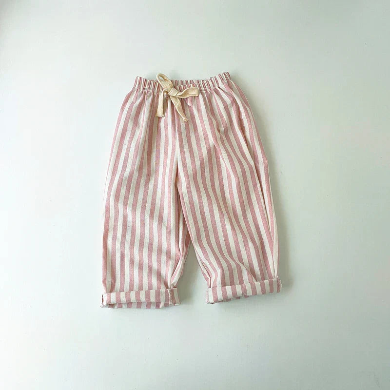 Striped Linen Blend Pants
