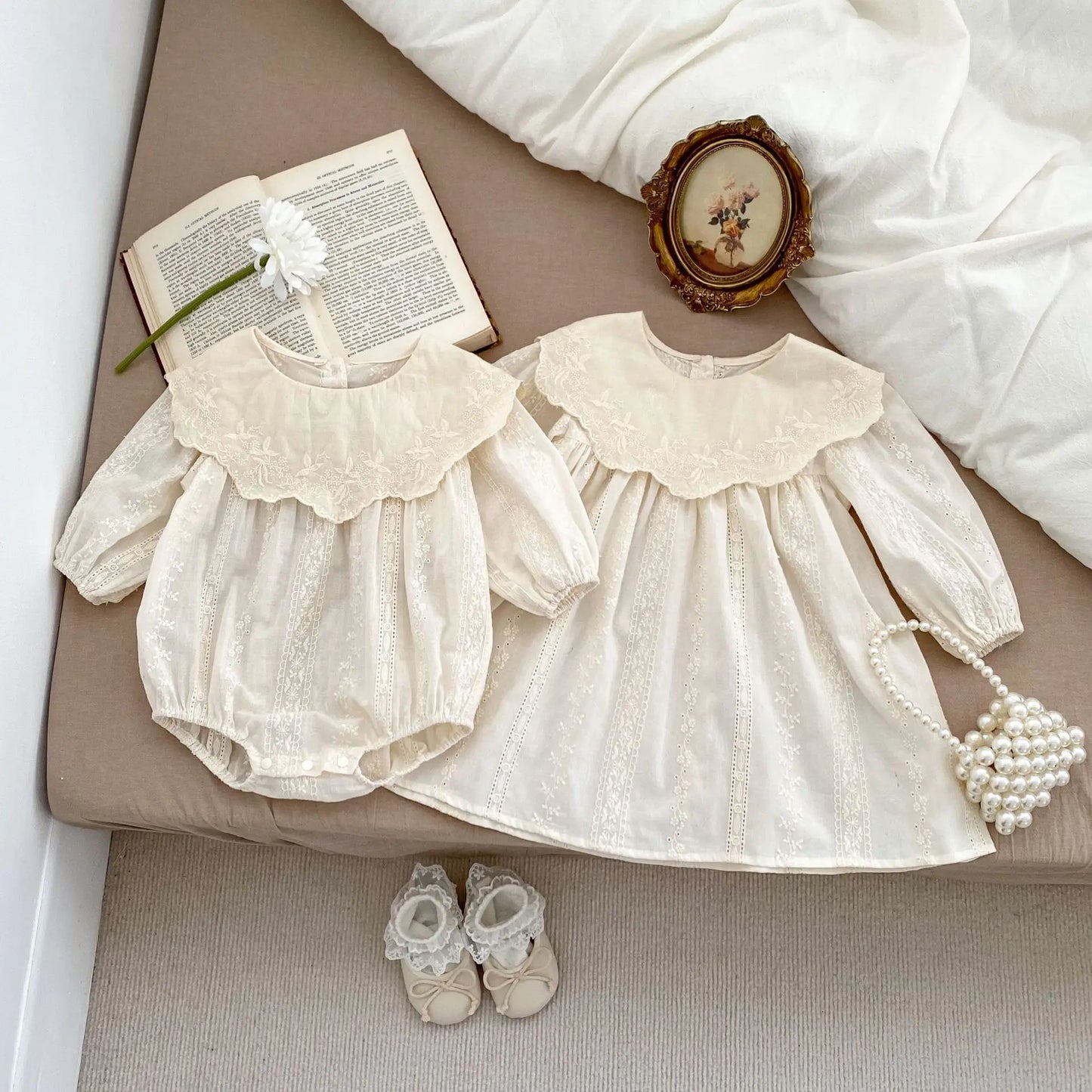 Vintage Beige Romper/ Dress