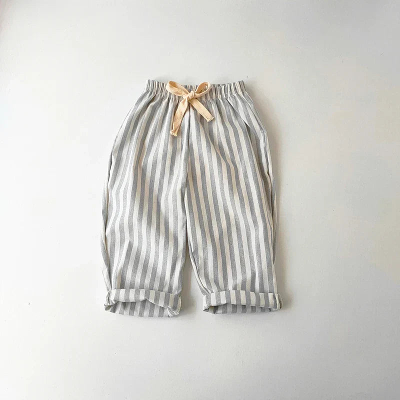Striped Linen Blend Pants