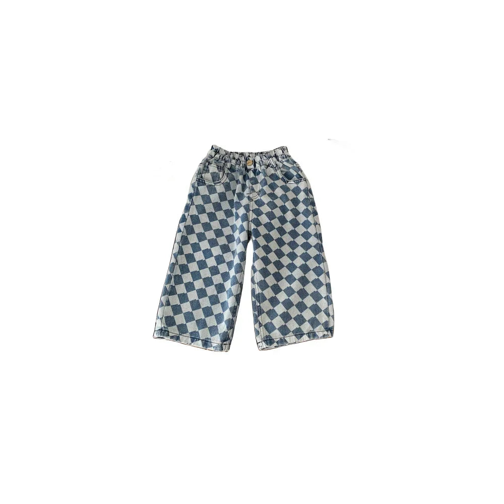 Checkered Girls Jeans