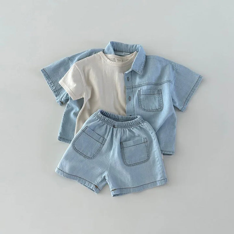 Denim Shorts Set