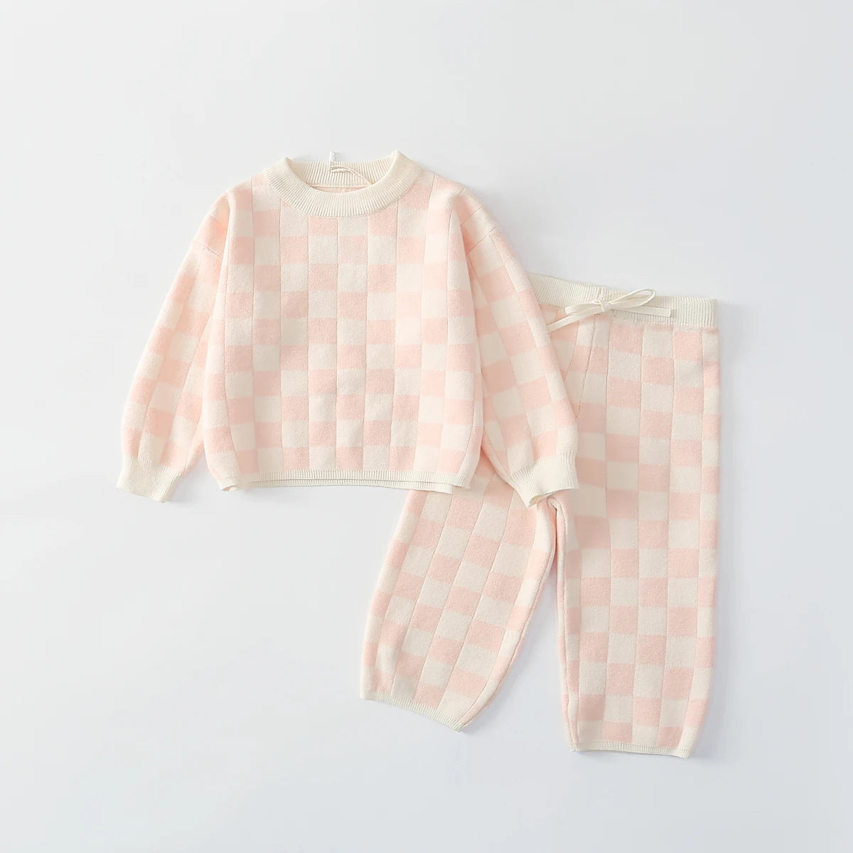 Girls Checkers Knit Set