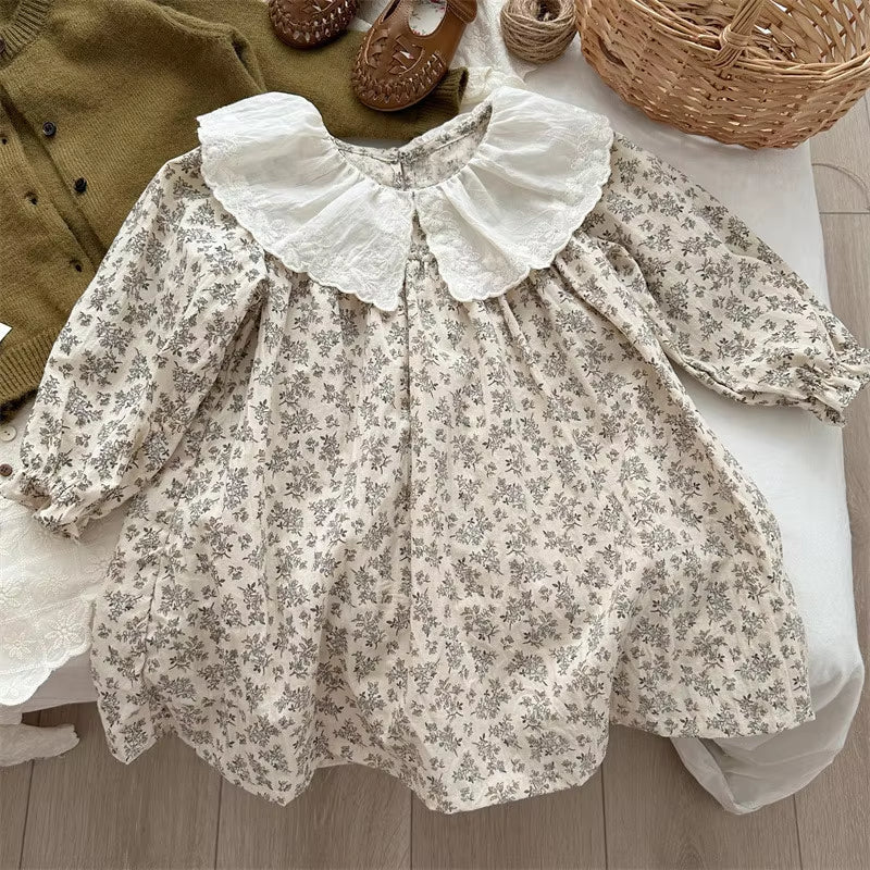 Vintage Print Floral Dress