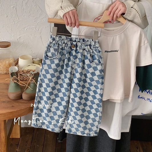 Checkered Girls Jeans