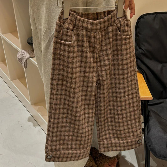 GIrls Plaid Autumn Pants